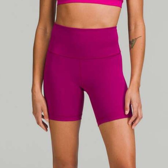 Lululemon Wunder Train High Rise Short 6" Magenta Purple Size 12 - Picture 1 of 8